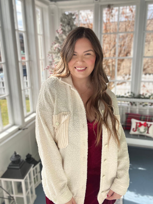 Sequin Detailed Sherpa Jacket