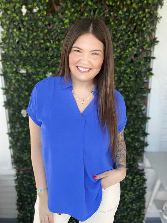 Airflow Collared Vneck Top