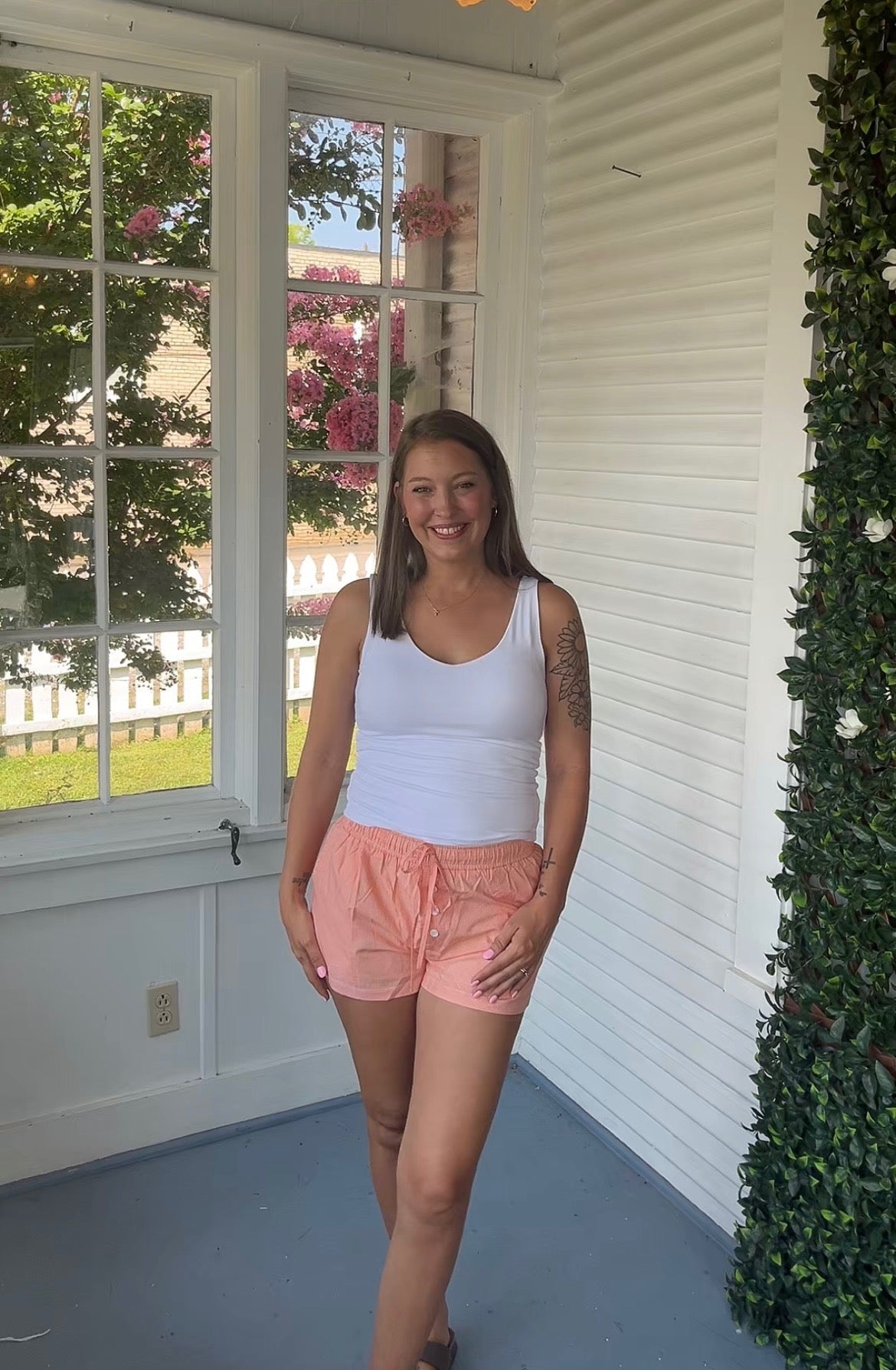 Orange Gingham Boxer Shorts