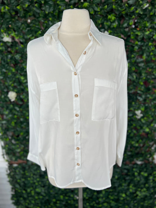 White Pocket Blouse