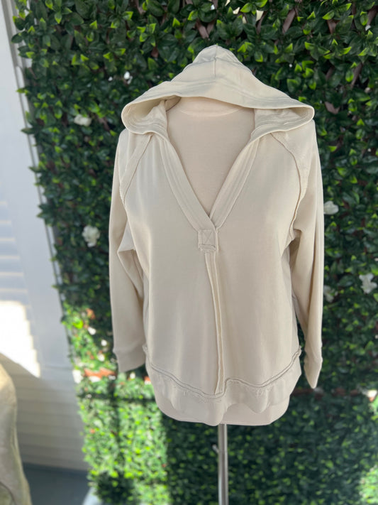 Cream Hooded Pullover