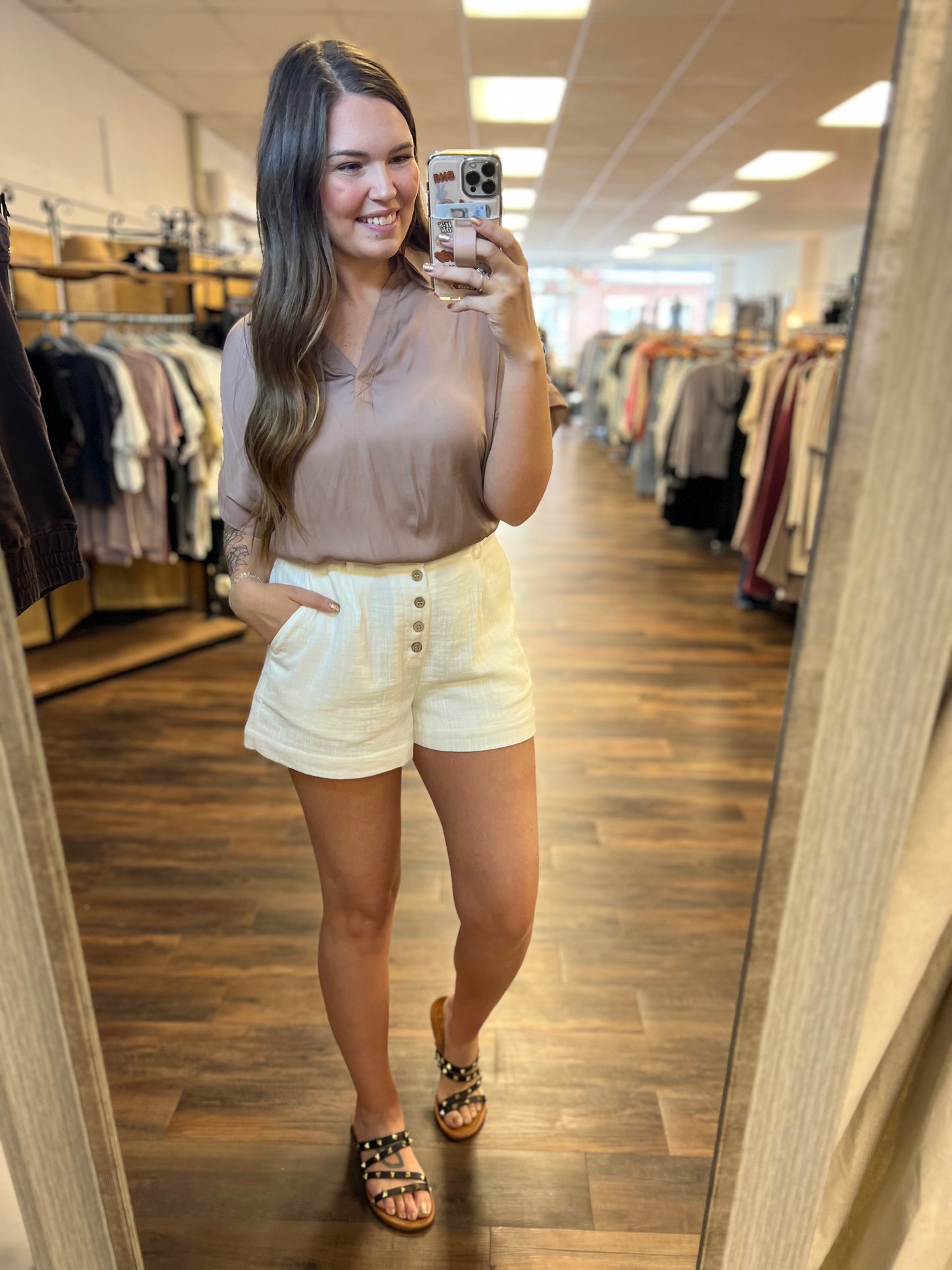 SS Collared Vneck Blouse