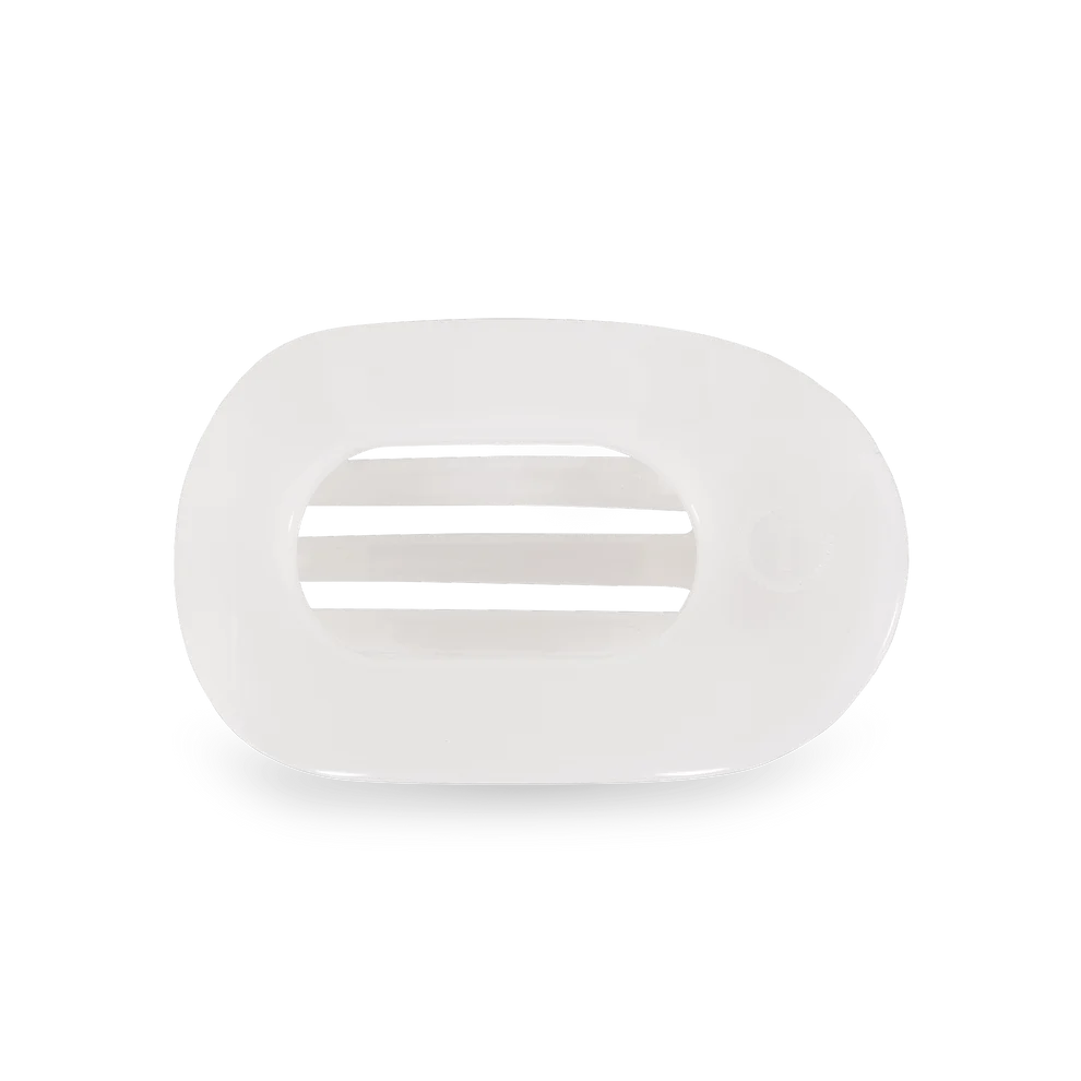Coconut White Flat Round Hair Clip