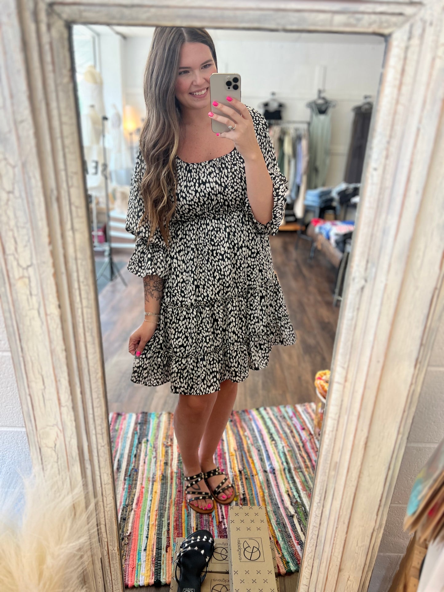 B&W Printed Dress