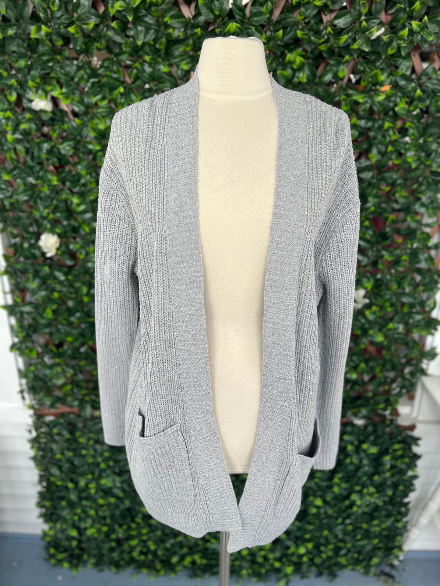 Gray Knit Cardigan