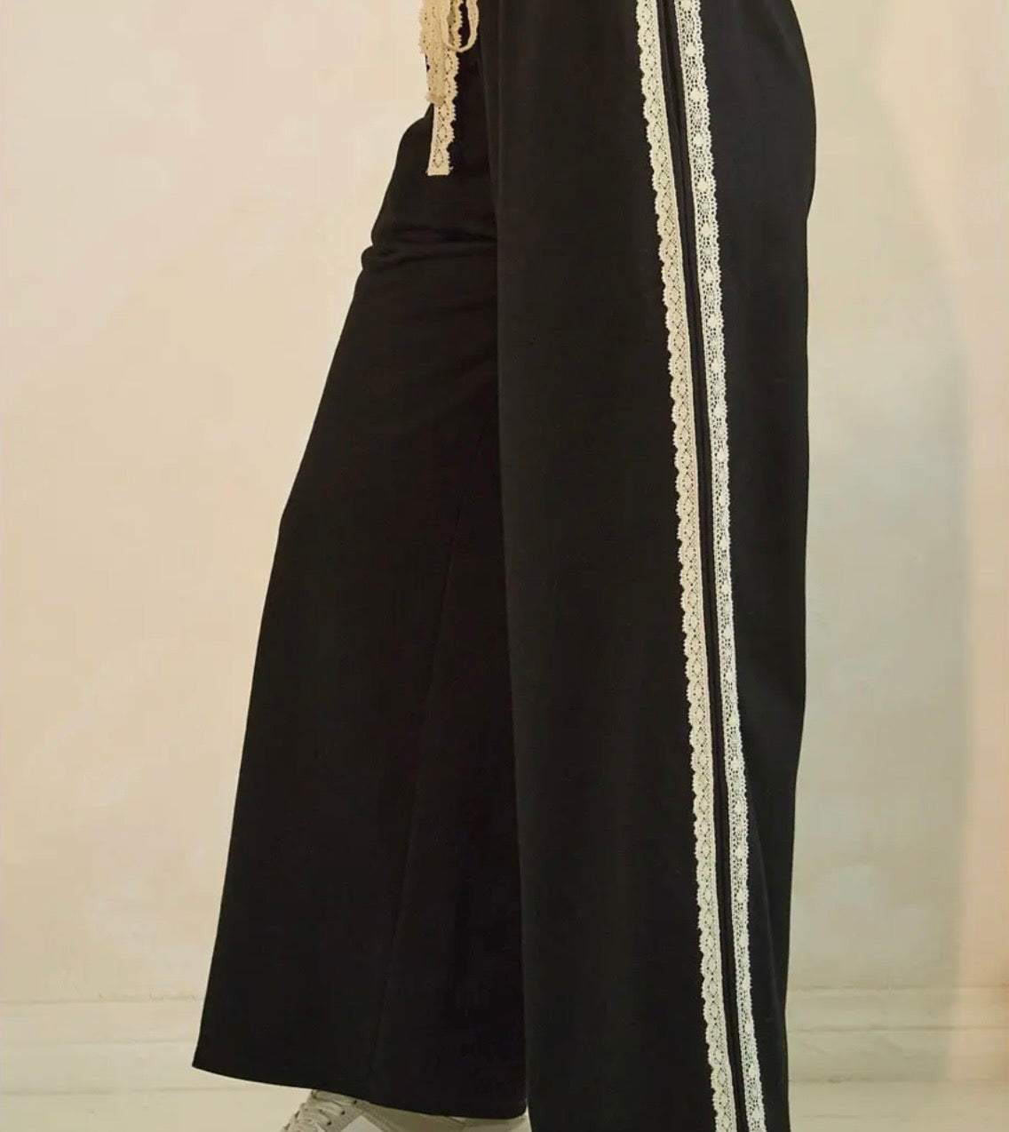 Black Ribbon Detail Lounge Pants