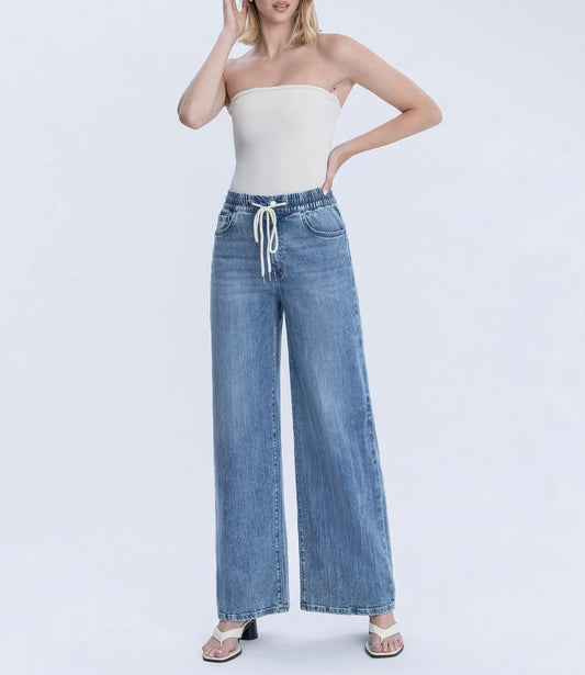 Super High Rise Drawstring Jeans