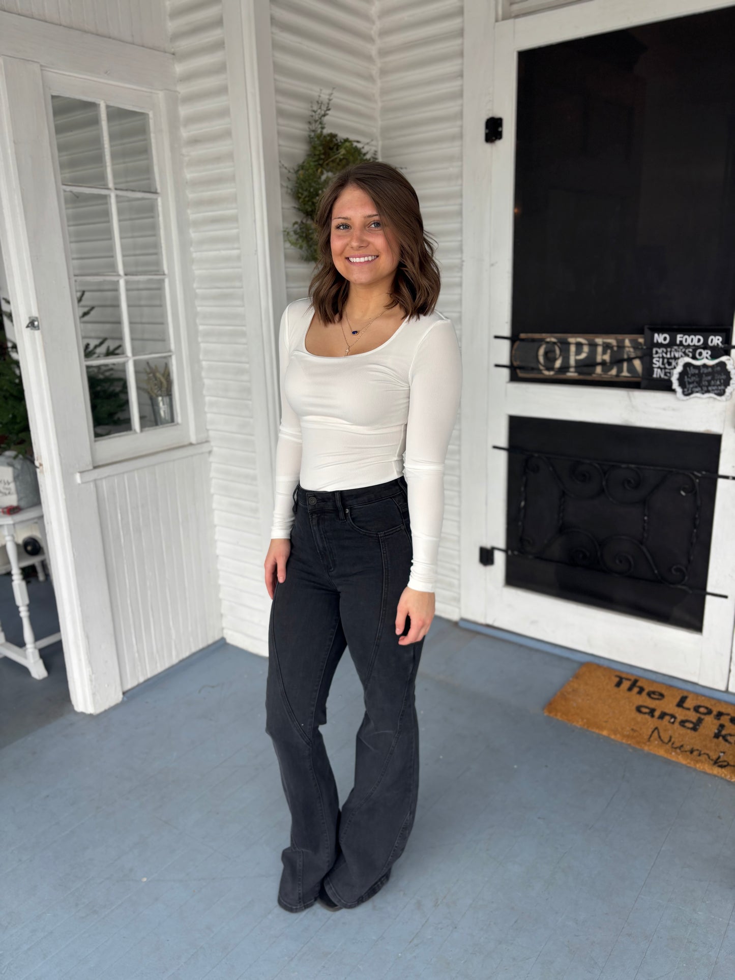 Black High Rise Flare Jeans