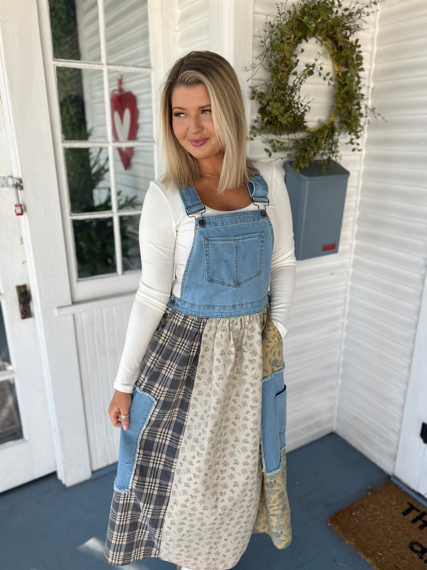 Patchwork Overall Dress