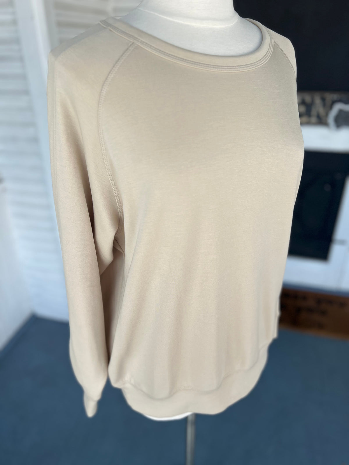 Beige Scuba Pullover