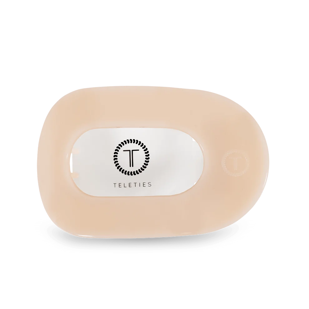 Almond Beige Flat Round Hair Clip