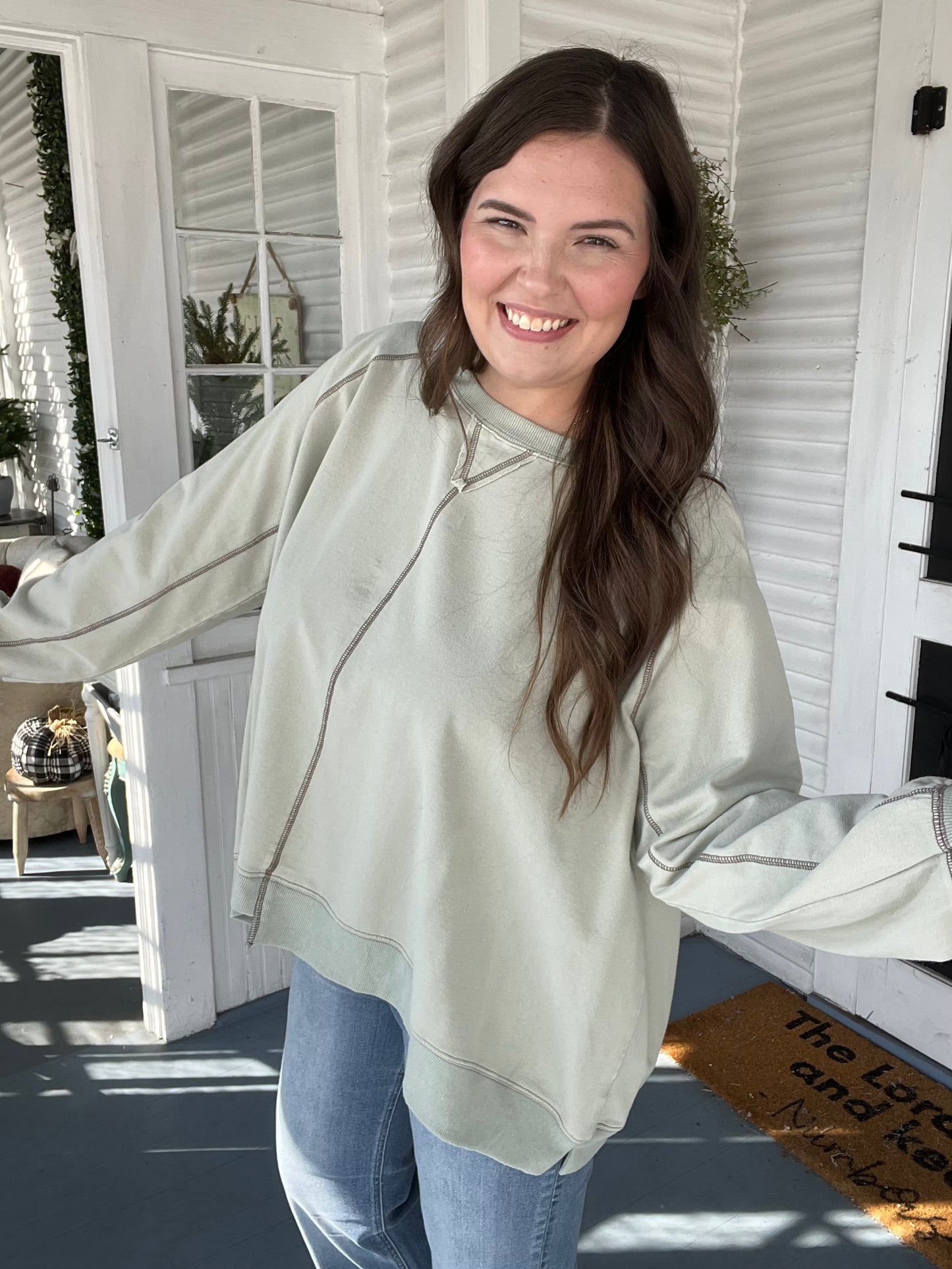 Terry Knit LS Pullover