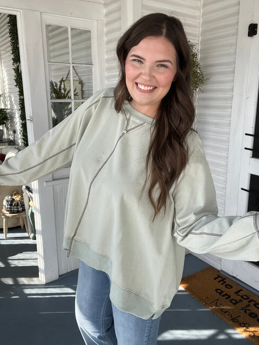 Terry Knit LS Pullover