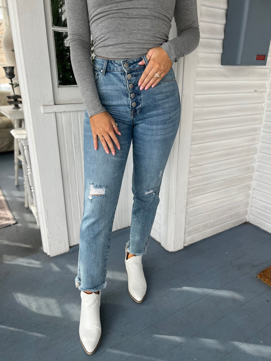 High Rise Straight Leg Jeans
