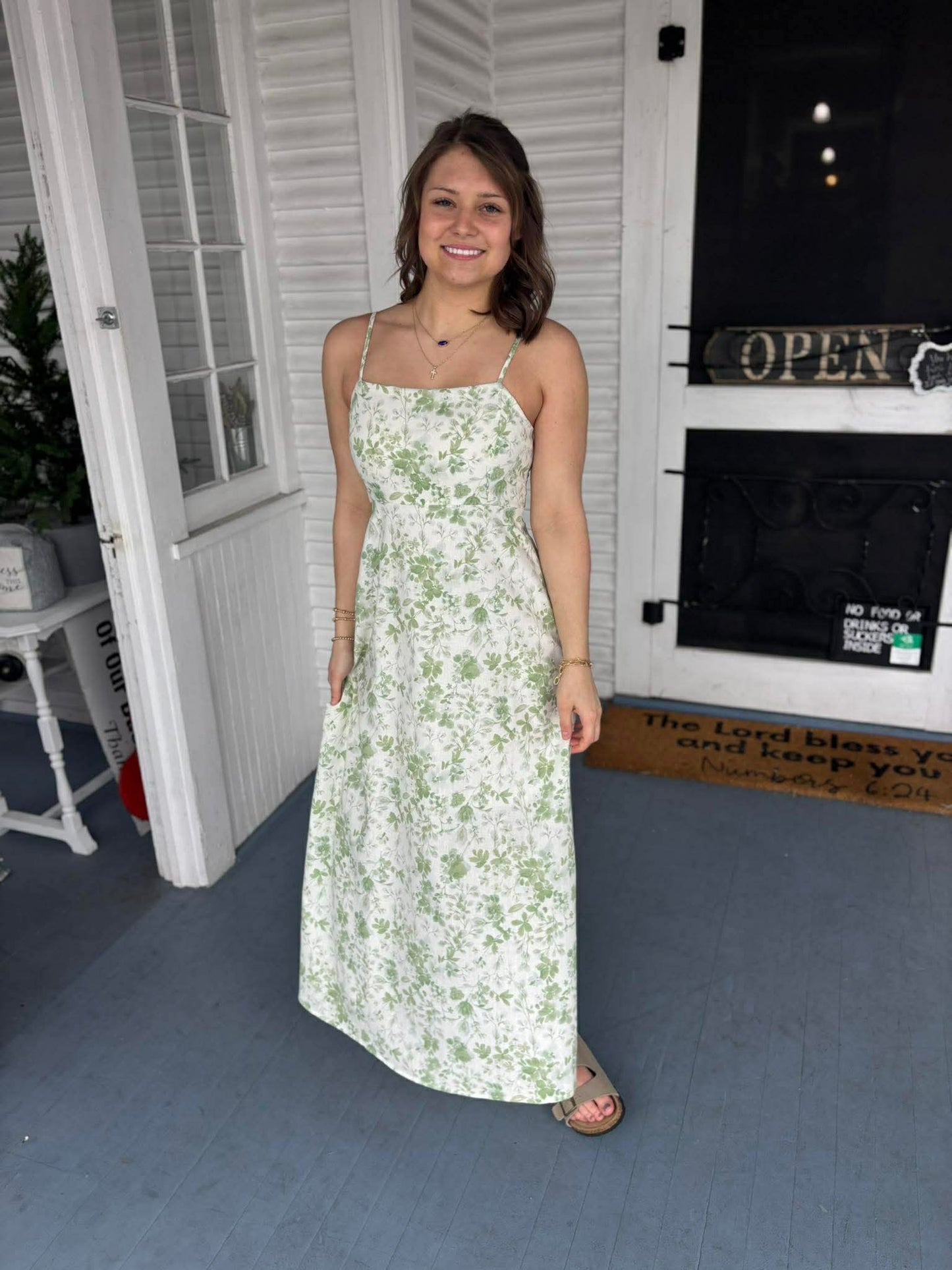 Floral A-Line Midi Dress