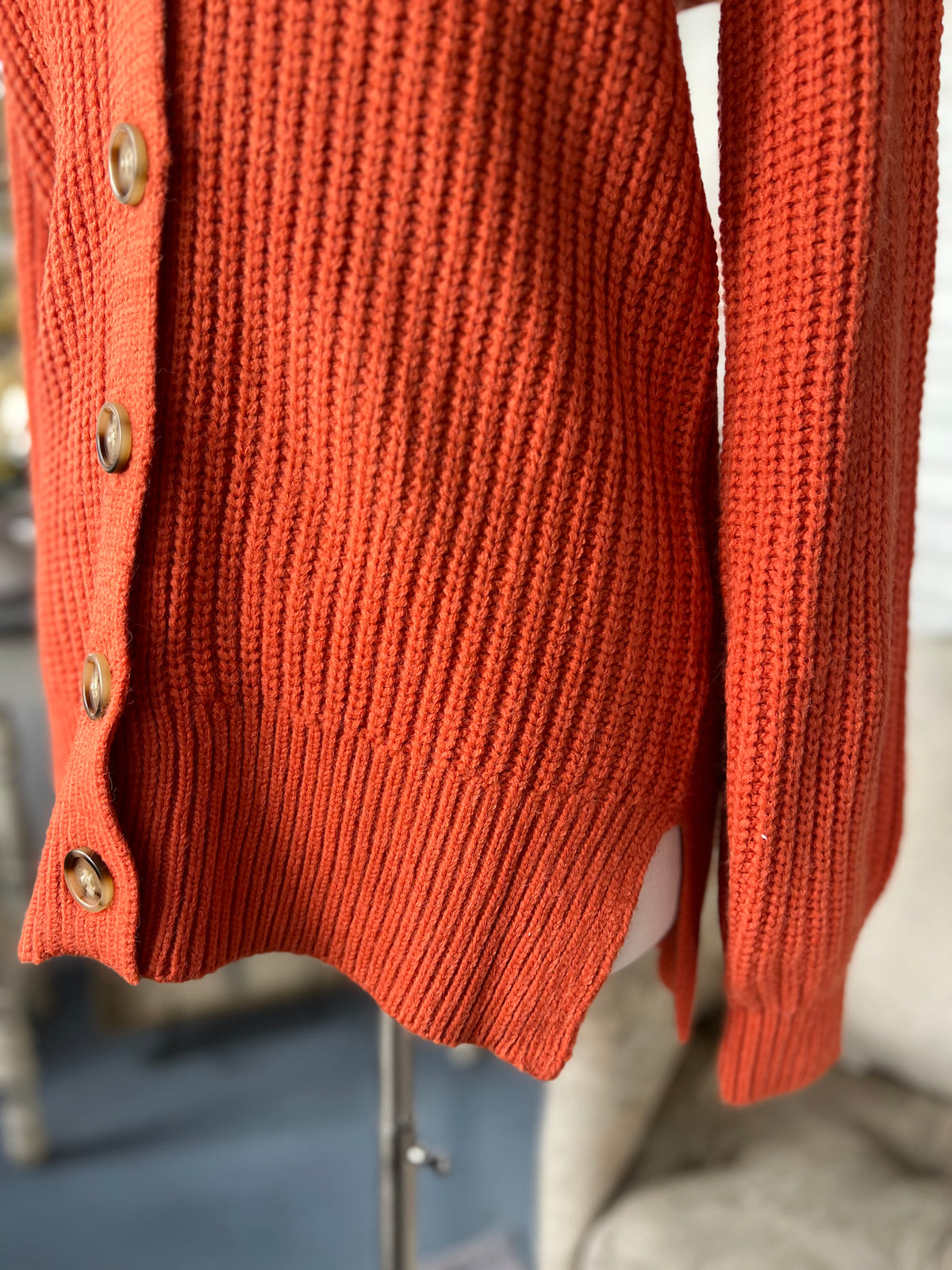 Orange Knit Cardigan