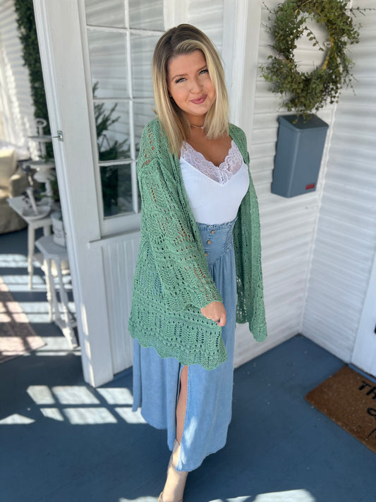 Textured Open Cardigan