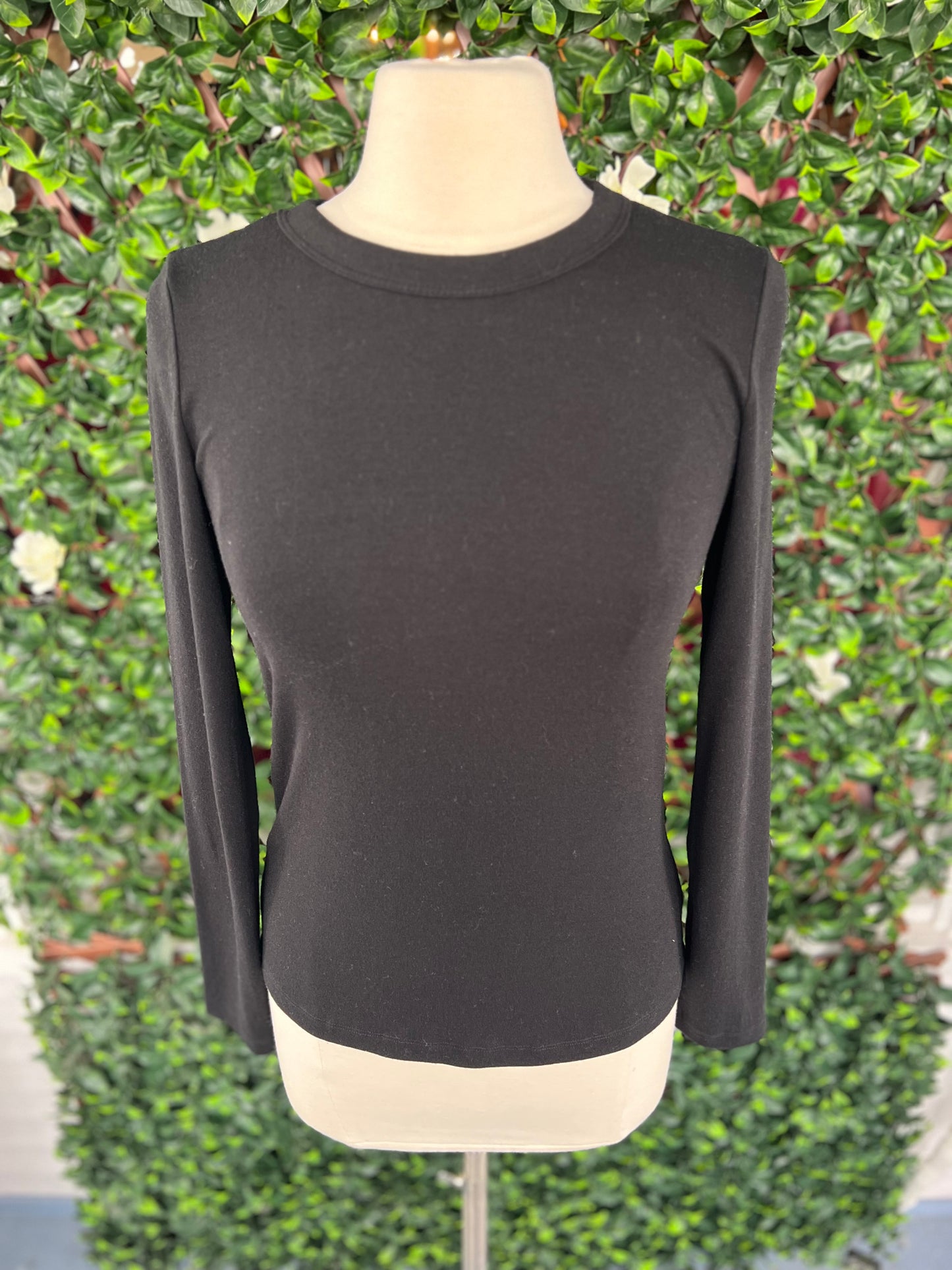 LS Black Crewneck Top