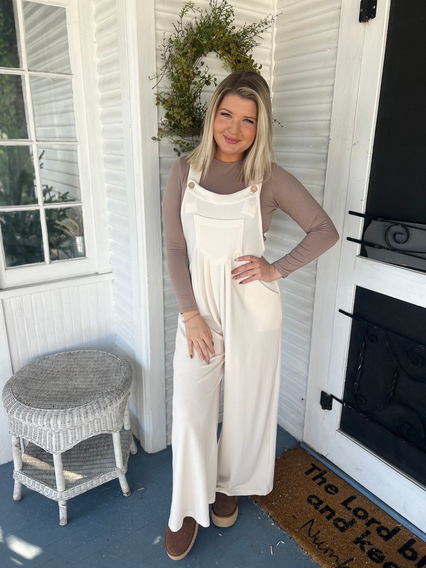 Ribbed Wide Leg Jumpsuit