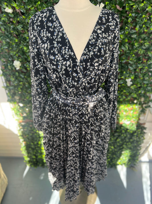 Eclipse Floral Pleated Midi Dress