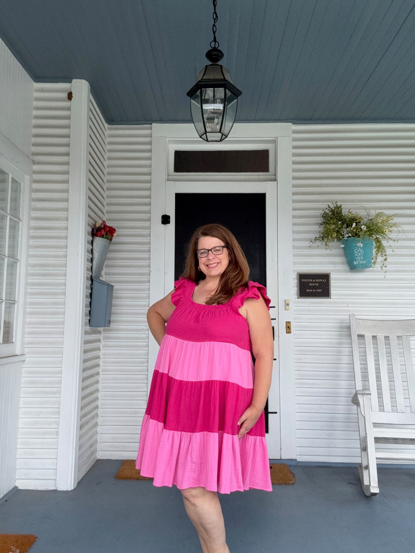 Pink Colorblock Dress