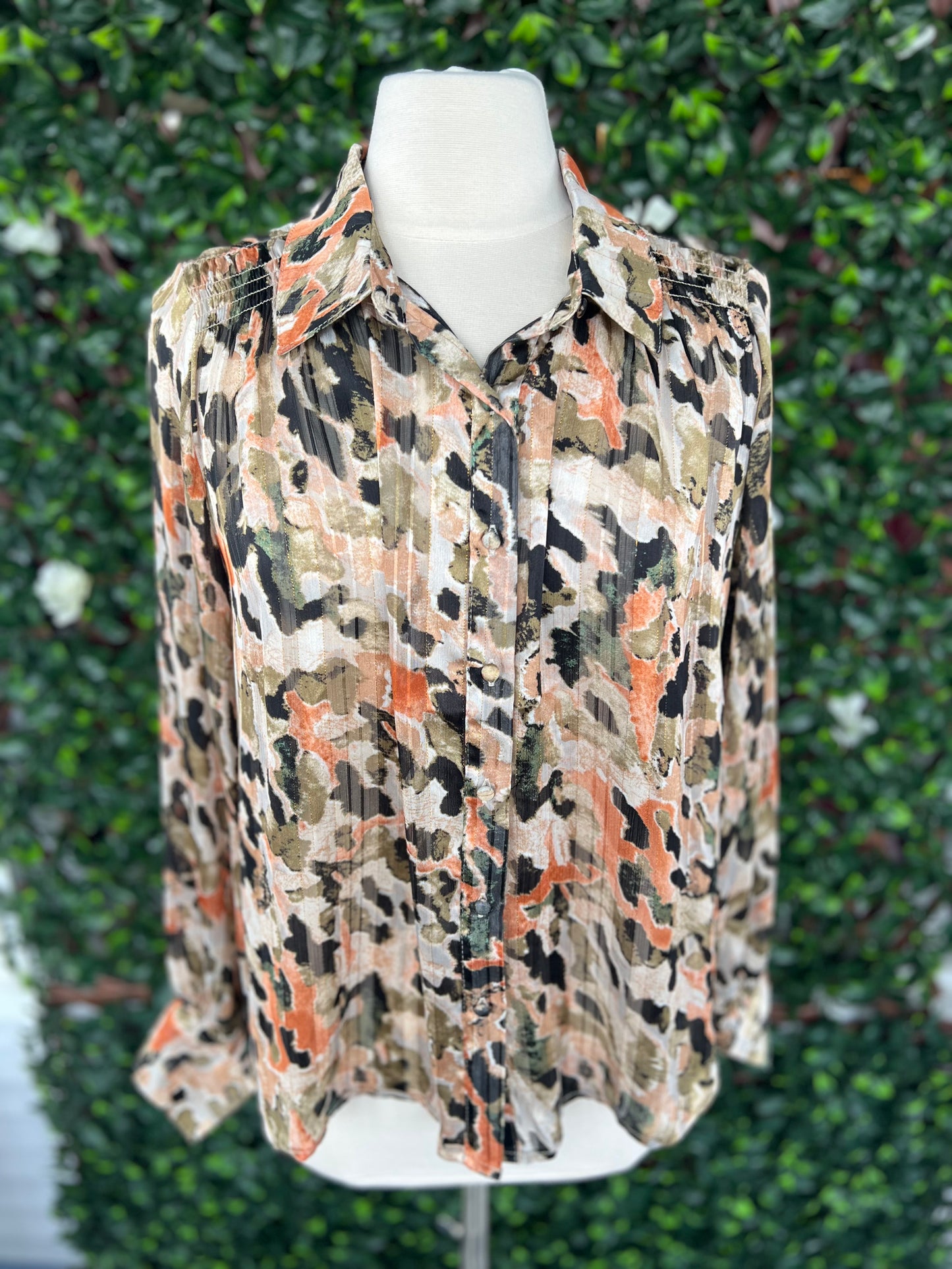 Sheer Printed Blouse