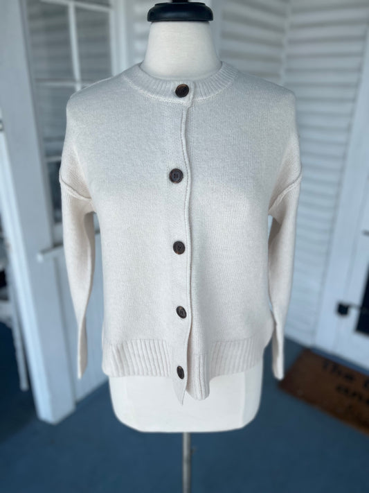 Cream Sweater Knit Cardigan