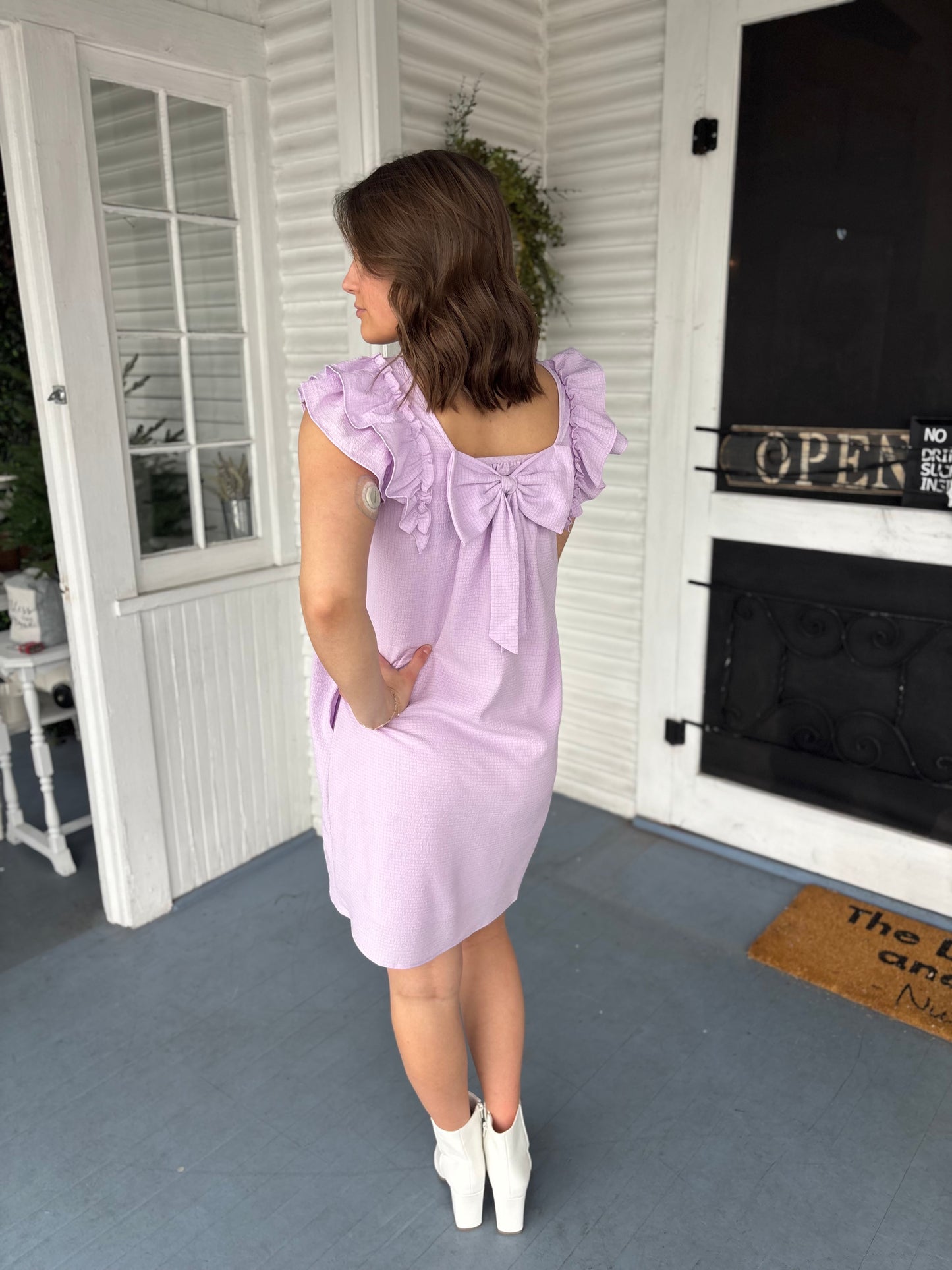 Bow Scoop Back Dress