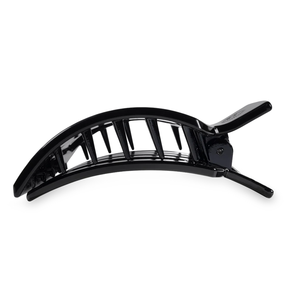 Jet Black Flat Square Hair Clip