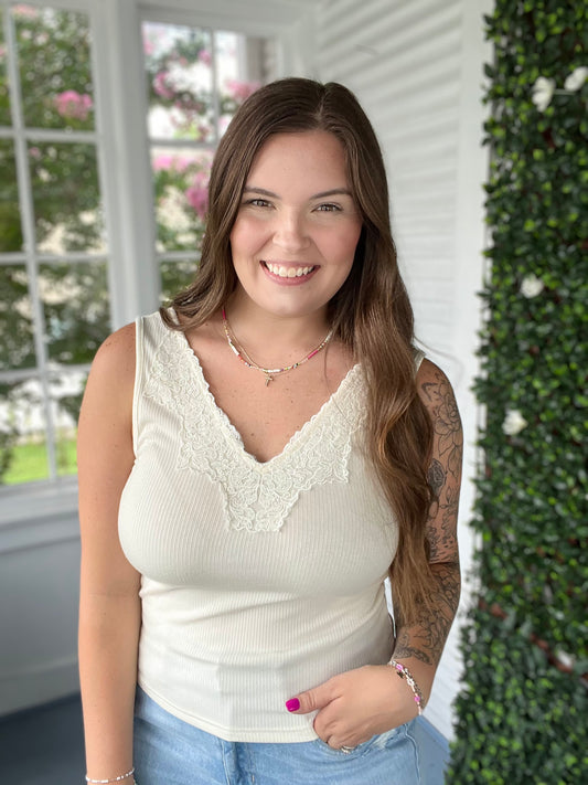 Lace Vneck Tank