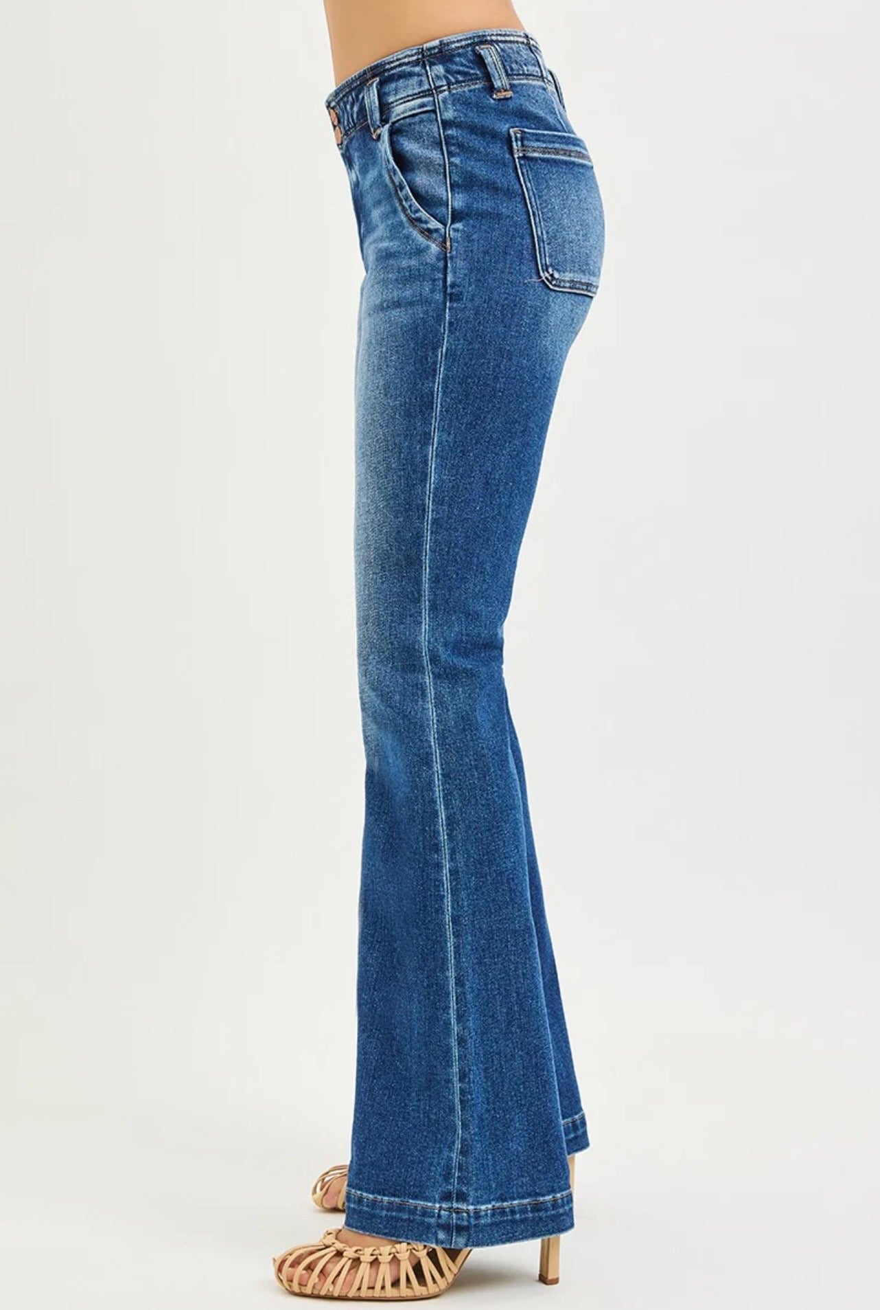 HR Flare Double Button Jeans