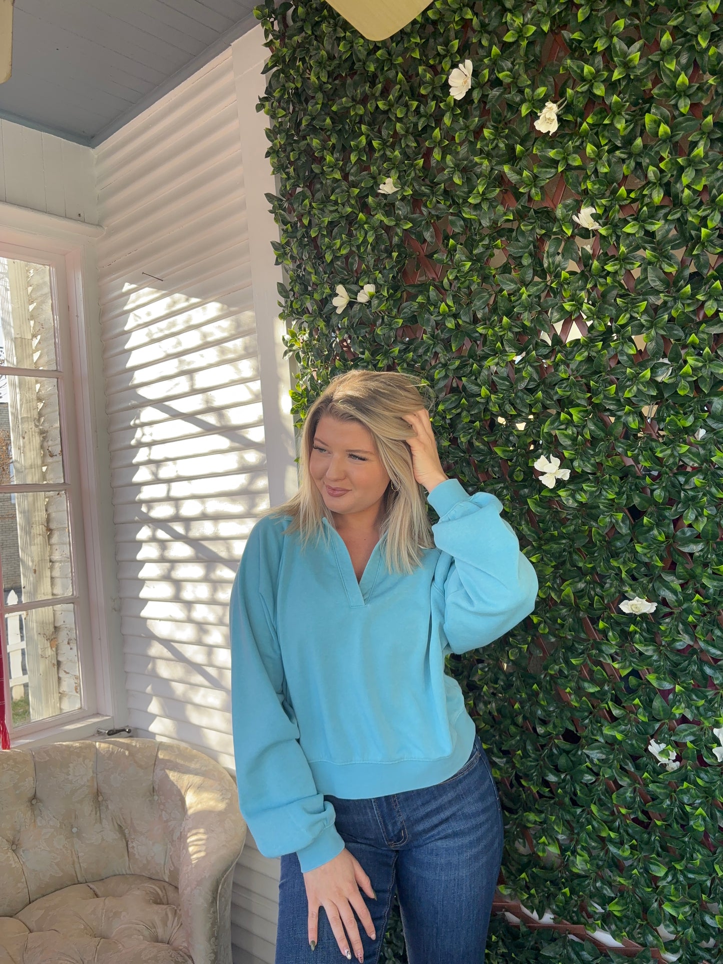 Collared Vneck Pullover