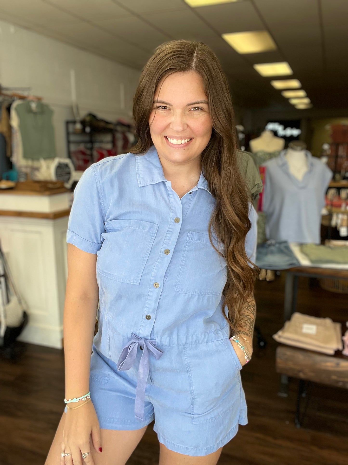 Button Down Utility Romper