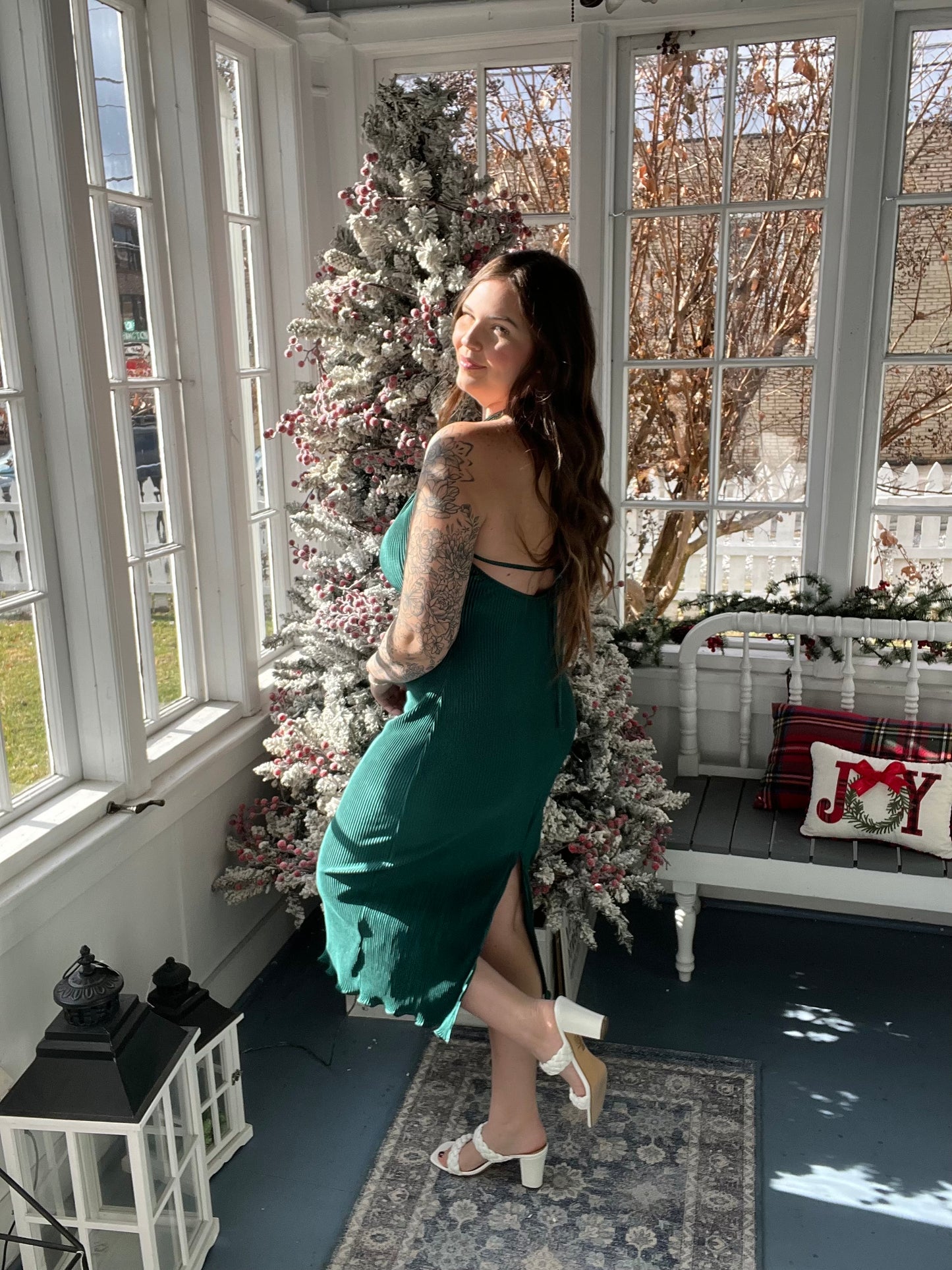 Ribbed Halter Midi Dress