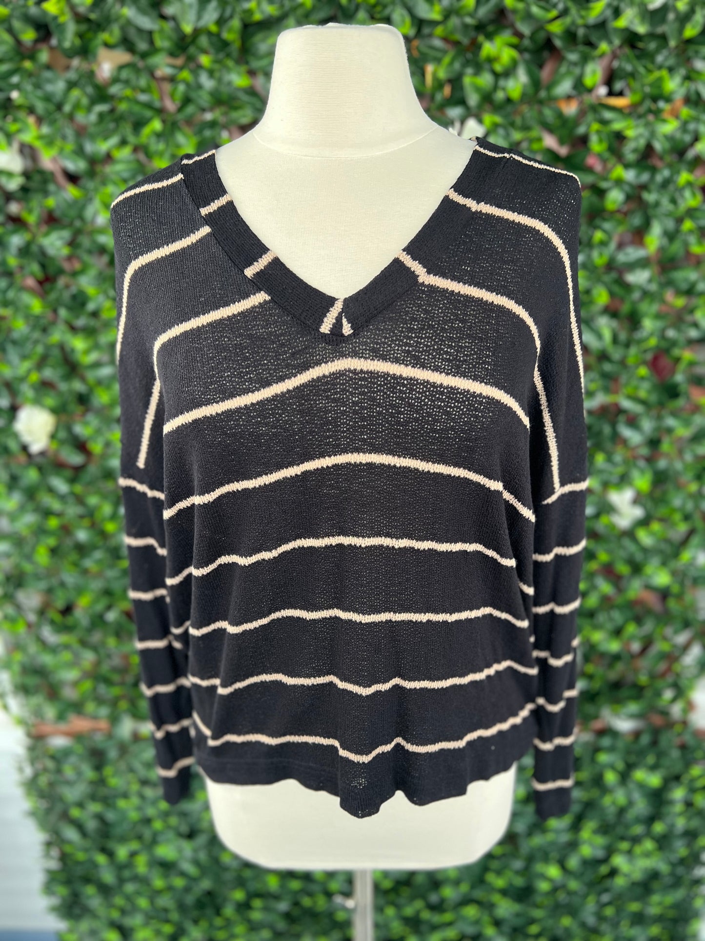 LS Striped Knit Top