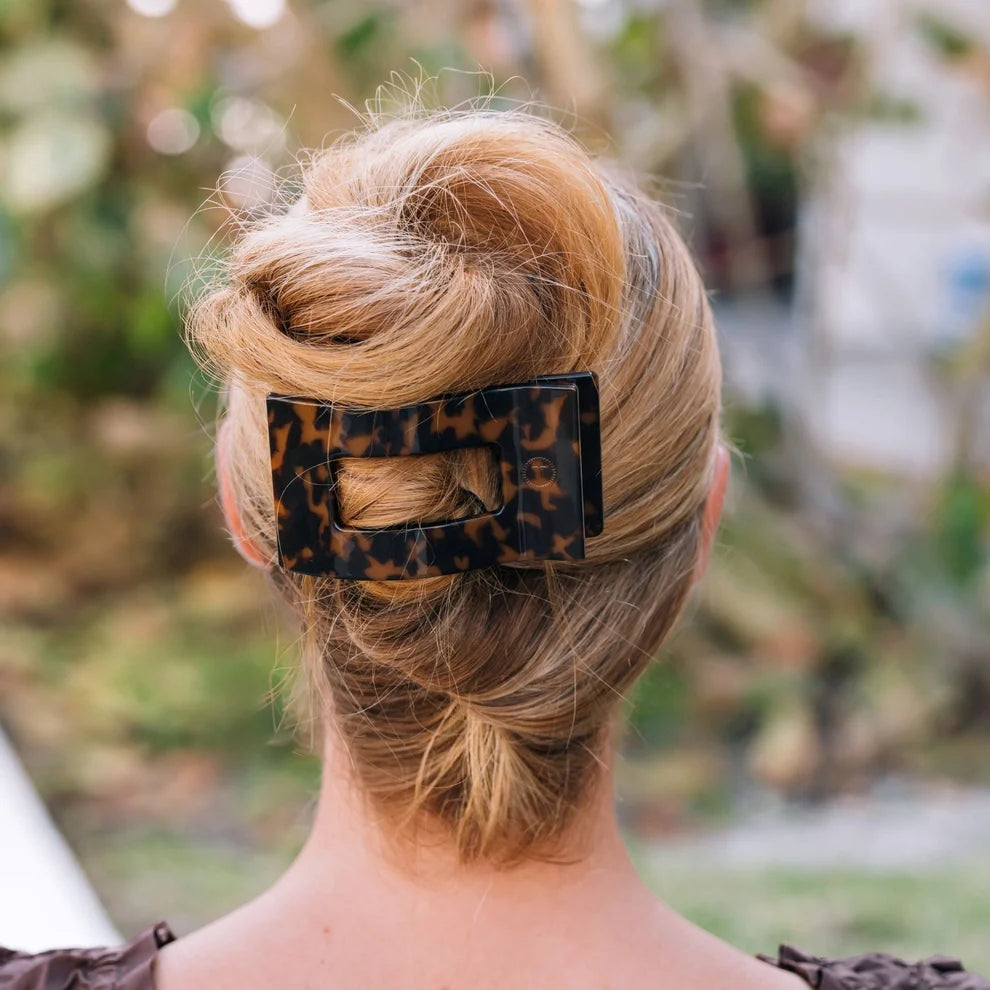 Tortoise Flat Rectangle Hair Clip