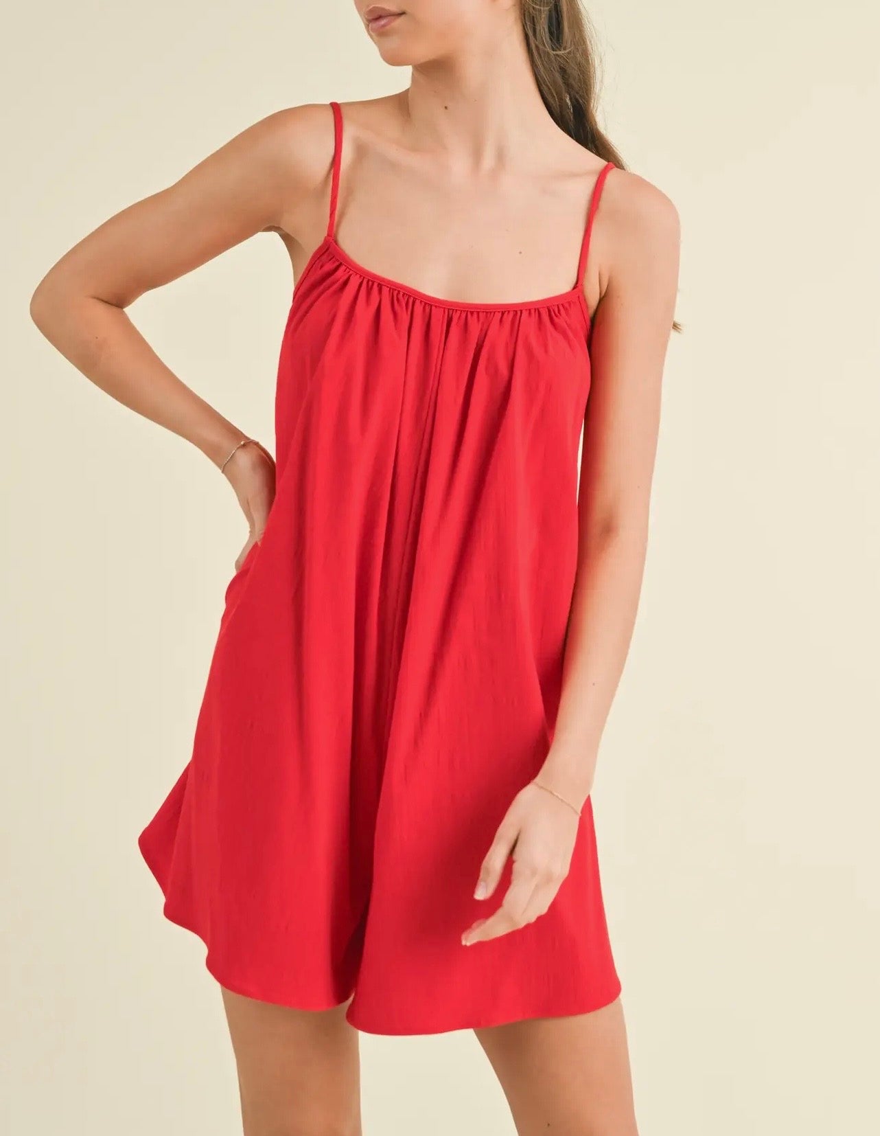Relaxed Boxy Fit Linen Romper