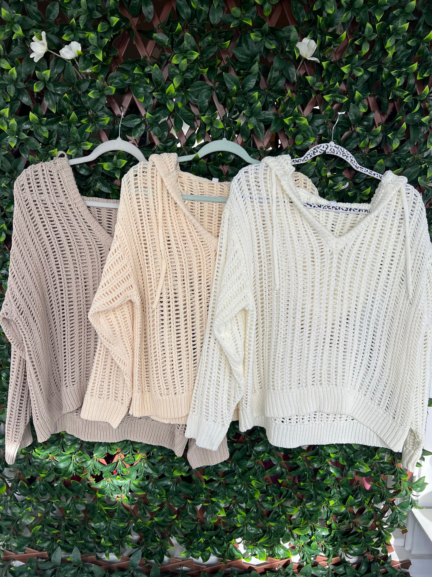 Crochet Hooded Pullover