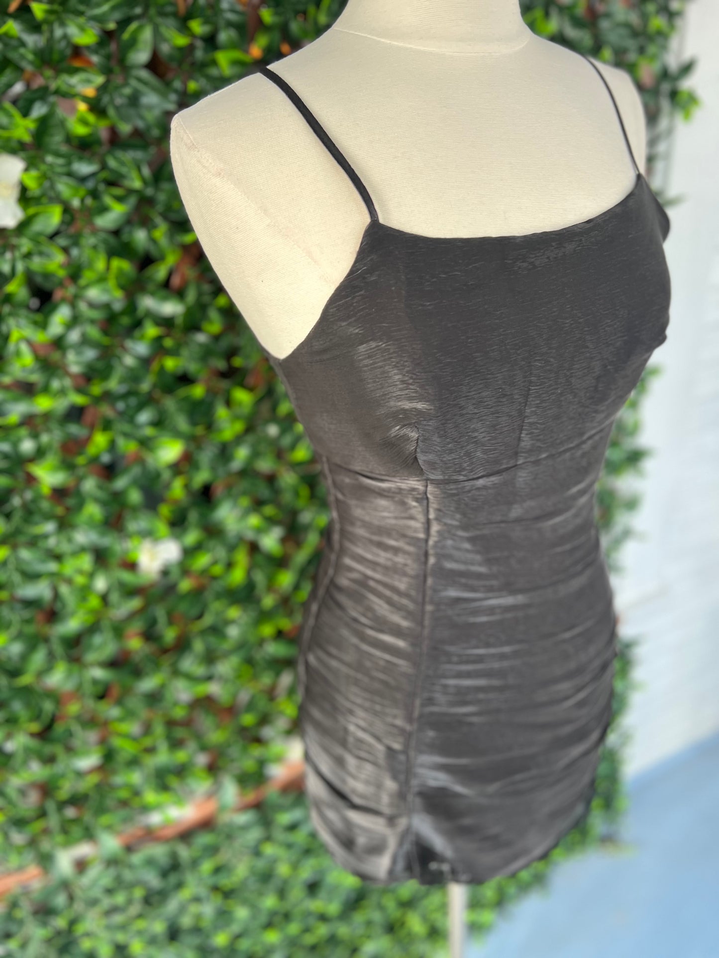 Black Satin Shimmer Dress