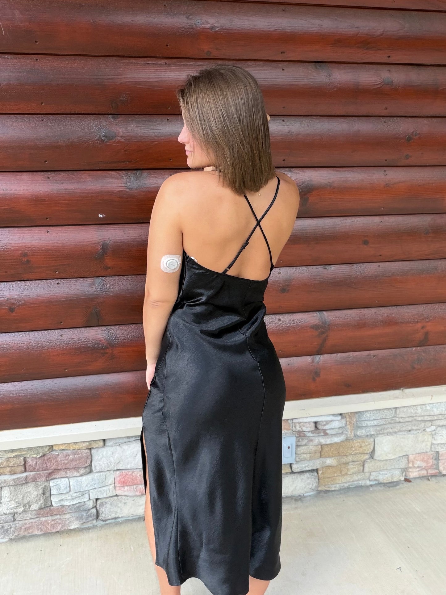 Cowl Neck Satin Slip Dress