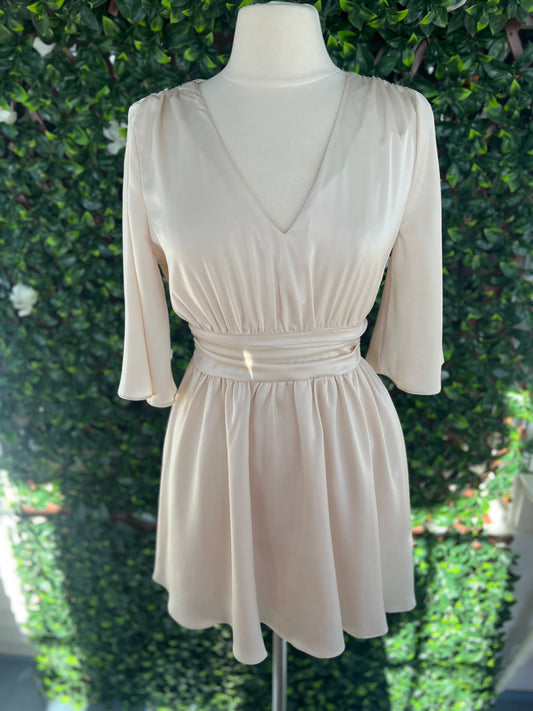 Satin Vneck Dress