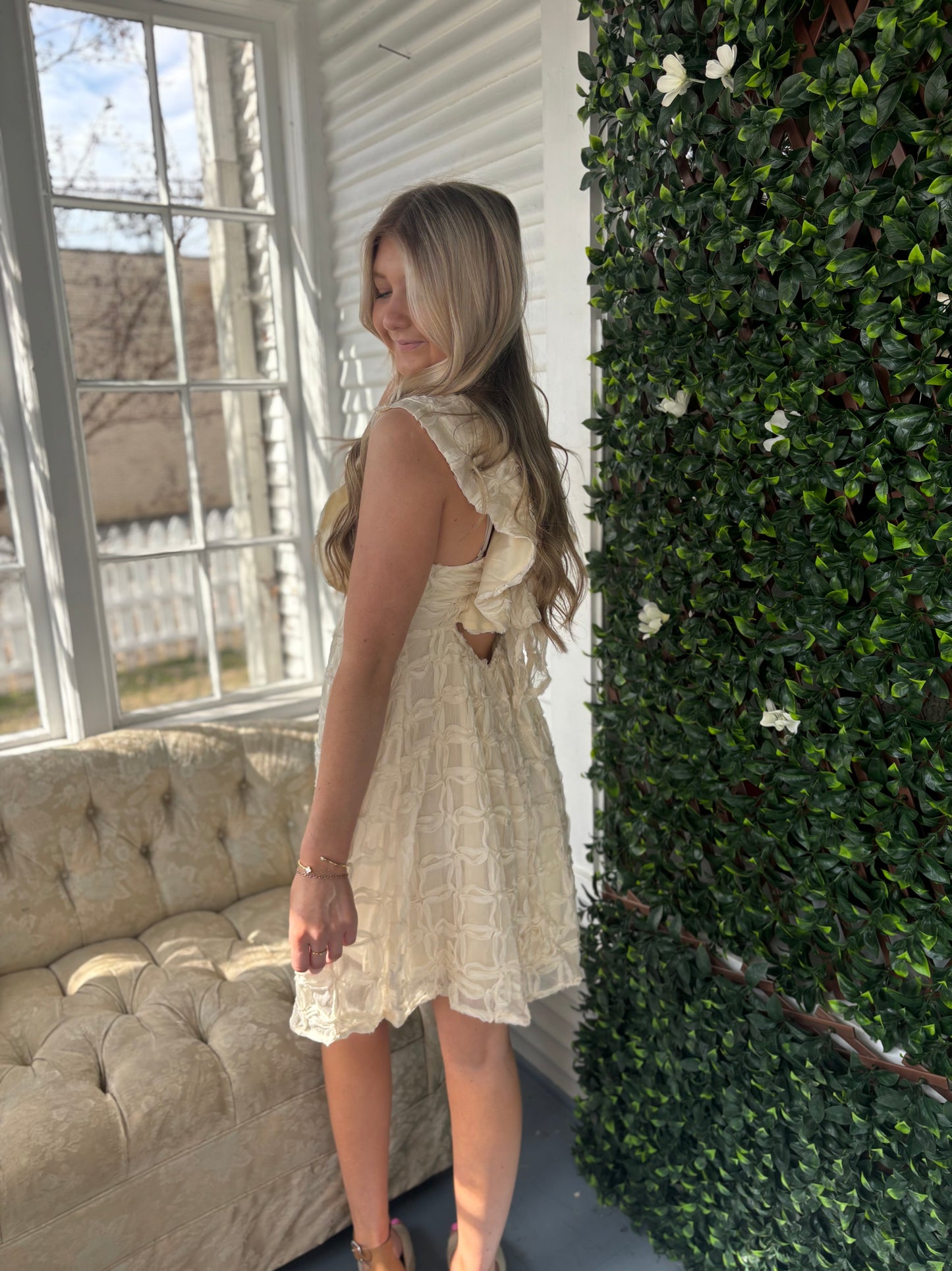 Open Tie Back Babydoll Dress