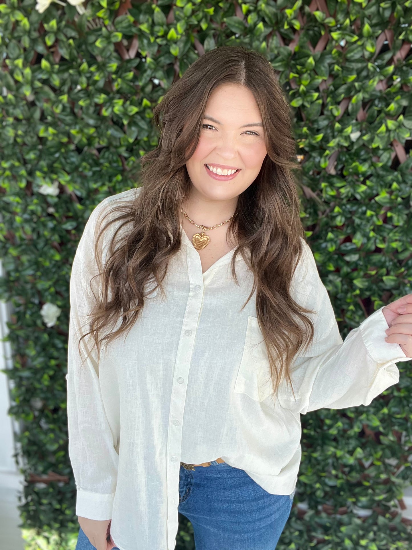 Ivory Linen Button Shirt