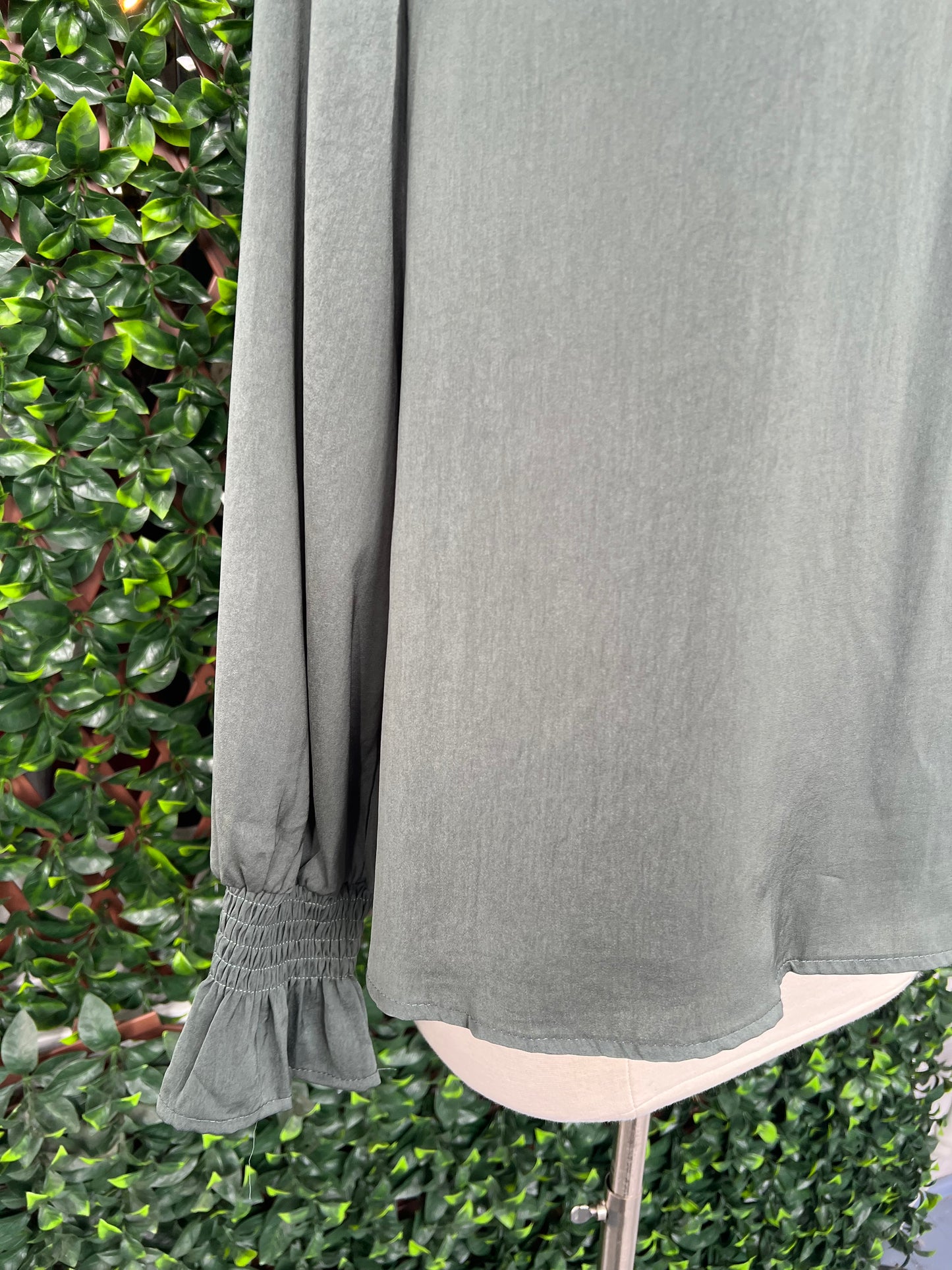Mock Neck LS Blouse