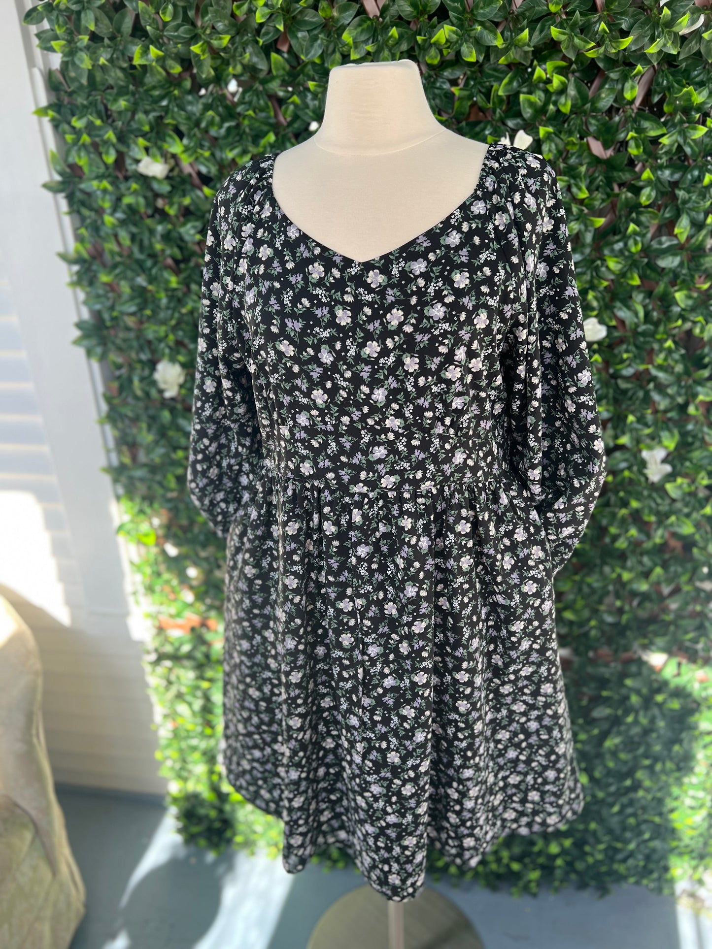 Purple Watercolor Floral Dress