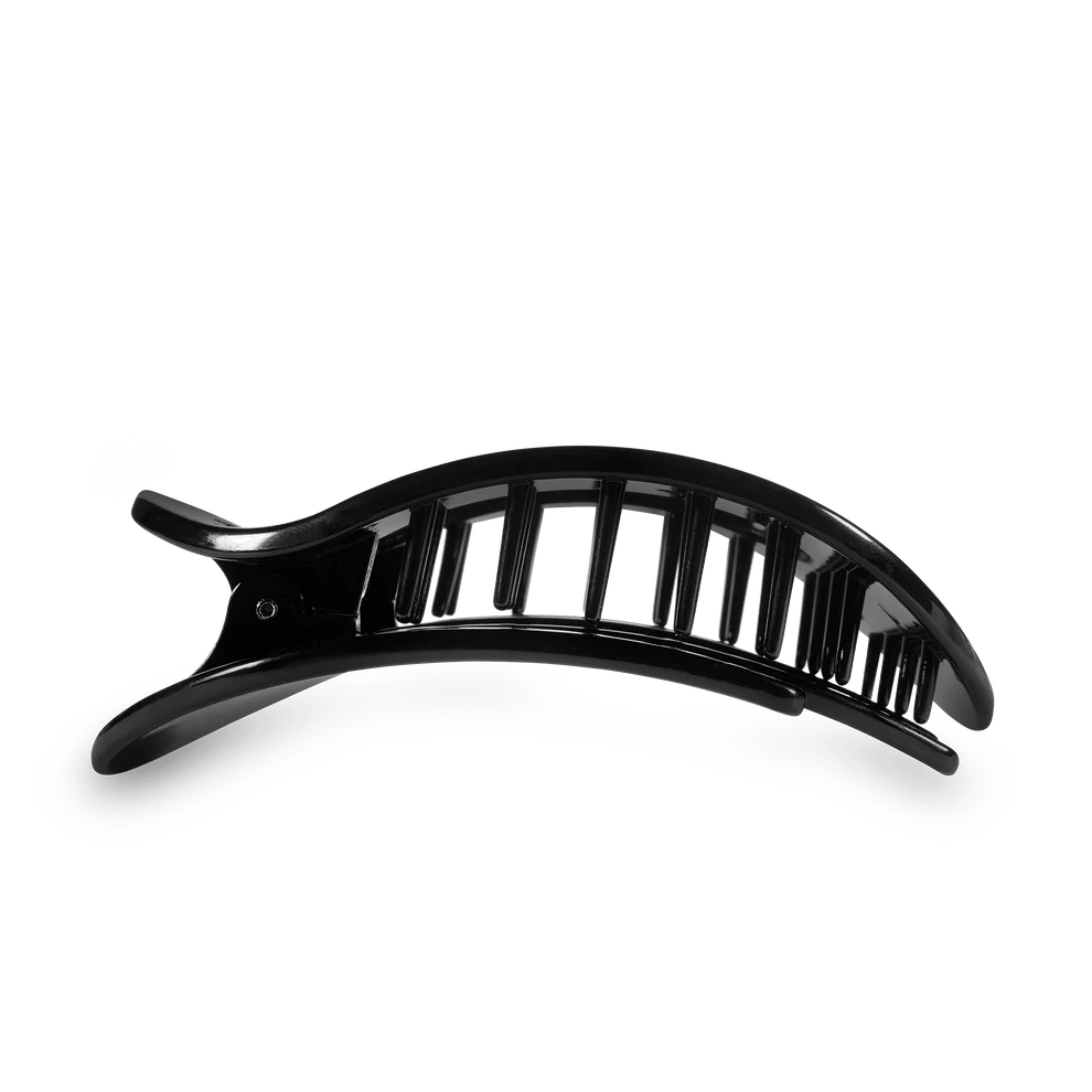Jet Black Flat Round Hair Clip