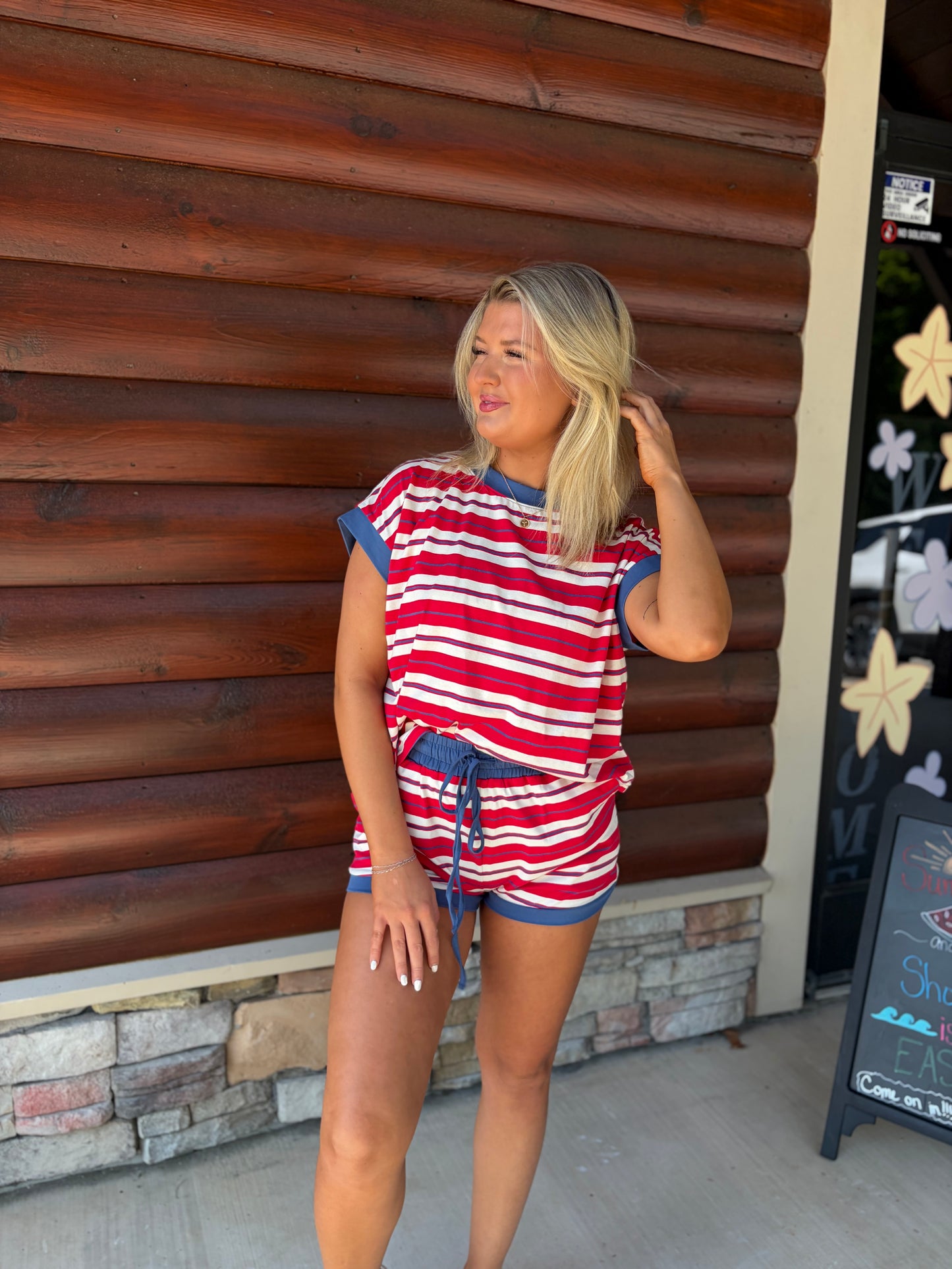 Americana Striped Lounge Set