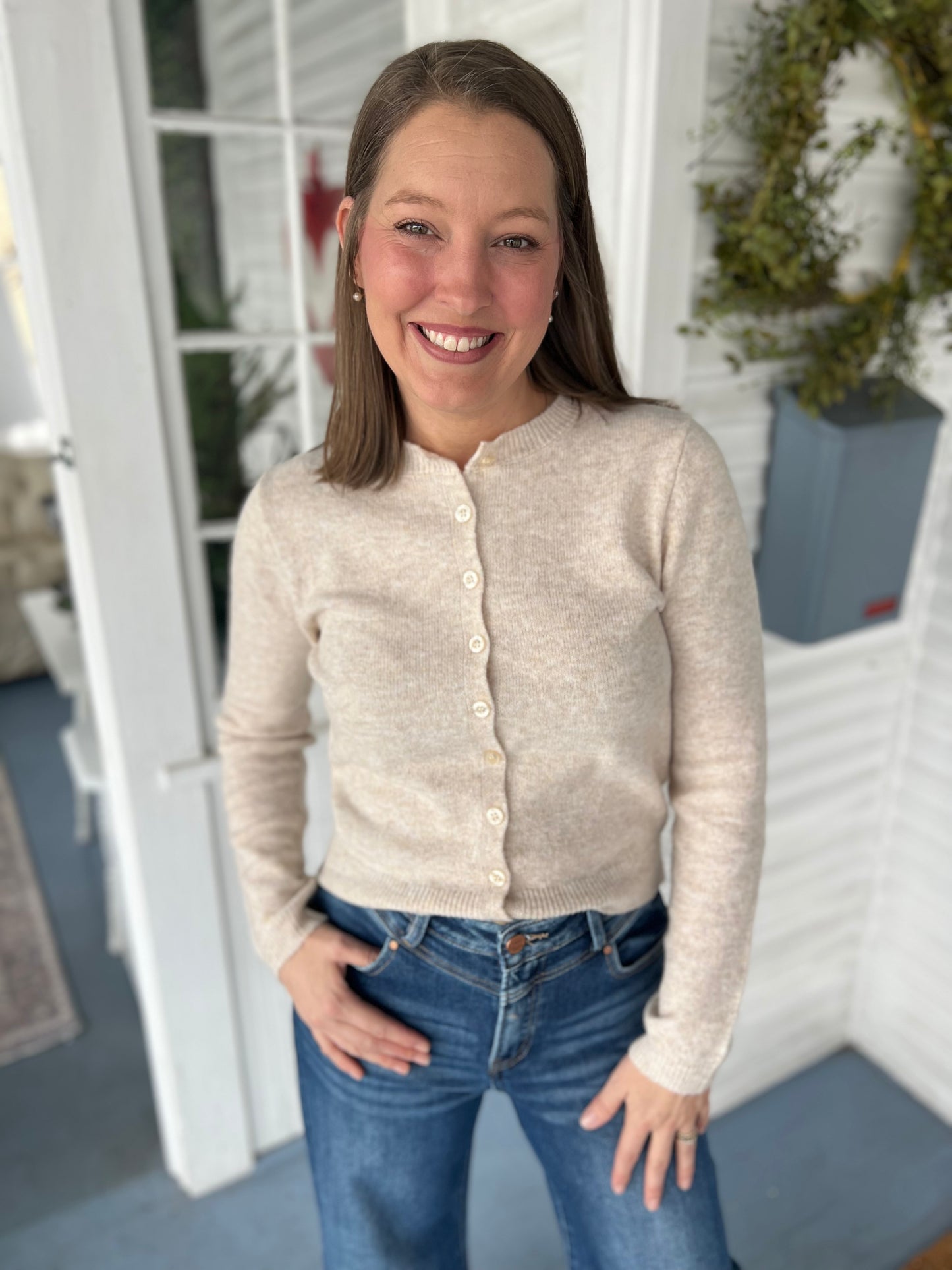 Oatmeal Melange Cardigan