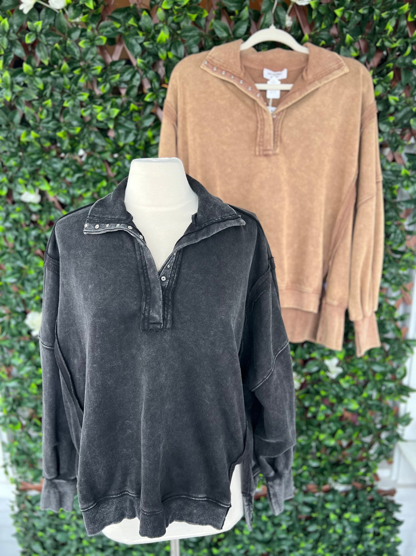 Oversized Raw Hem Pullover