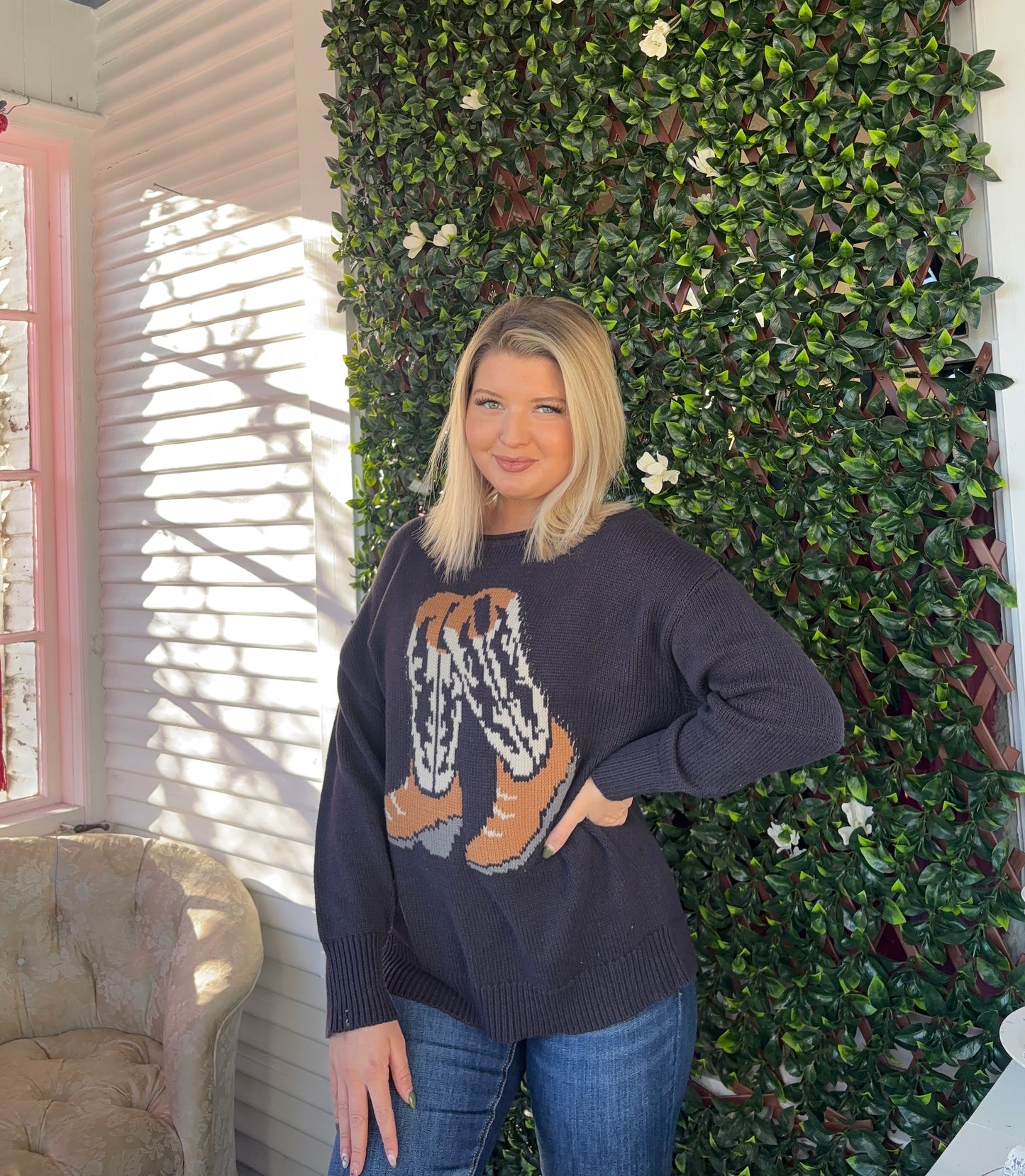 Cowgirl Boot Sweater
